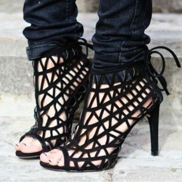 Zara Caged Heels - Picture 1 of 3
